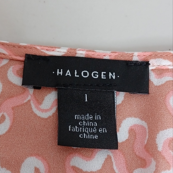 Halogen Abstract Print Sz 1X Wrap Long Sleeve Blouse - Picture 7 of 16